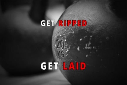 Work quote: Get ripped, get laid.